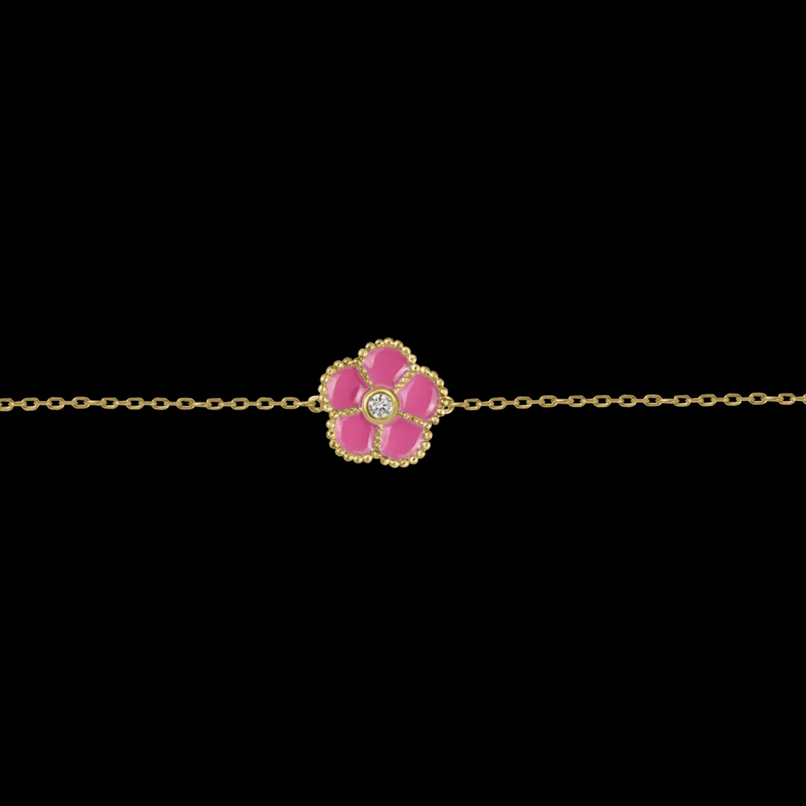 Jacques Lemans Armband Blume Sterlingsilber vergoldet mit Emaille/Topas Fashion