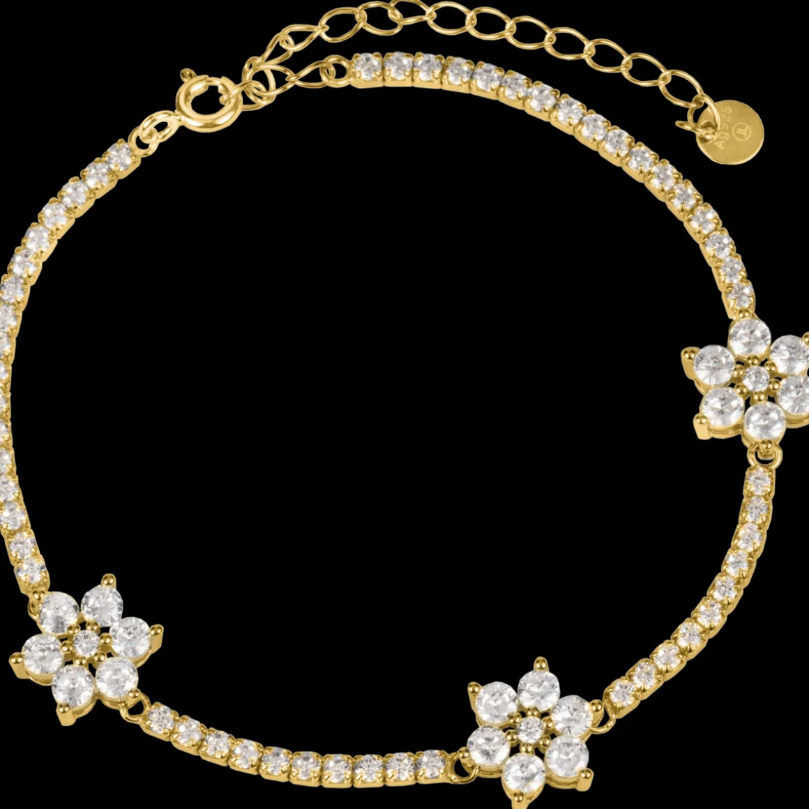 Jacques Lemans Armband "Blumen" Sterlingsilber vergoldet mit Topasen Sale