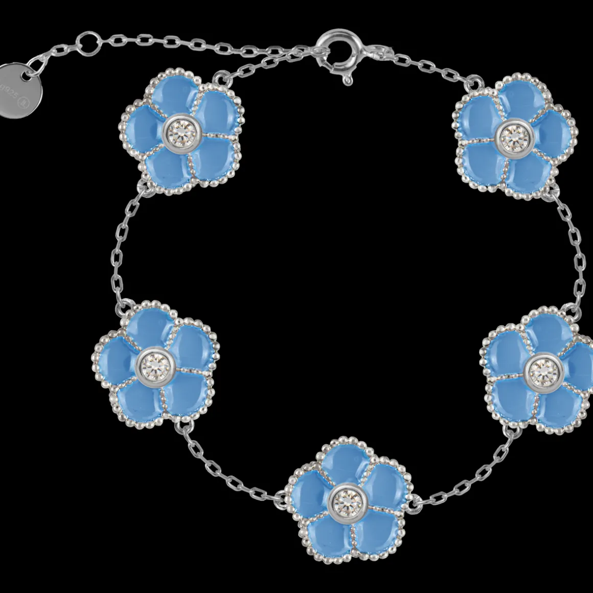 Jacques Lemans Armband "Blumen" Sterlingsilber mit Emaille/Topase Clearance
