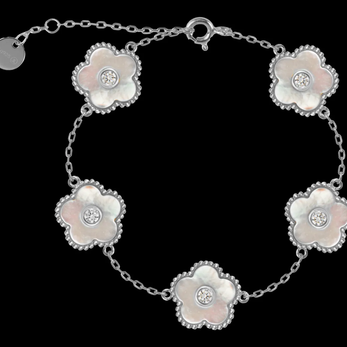 Jacques Lemans Armband "Blumen" Sterlingsilber mit Perlmutt/Topase Outlet