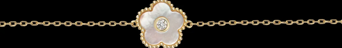 Jacques Lemans Armband "Blume" Sterlingsilber vergoldet mit Perlmutt/Topas Cheap