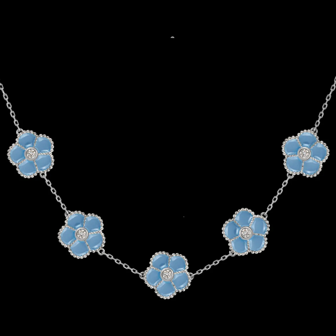 Jacques Lemans Kette "Blumen" Sterlingsilber mit Emaille/Topasen Sale