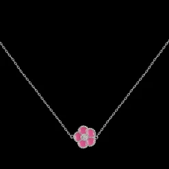 Jacques Lemans Kette "Blume" Sterlingsilber mit Emaille/Topas Best Sale