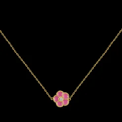 Jacques Lemans Kette "Blume" Sterlingsilber vergoldet mit Emaille/Topas Fashion
