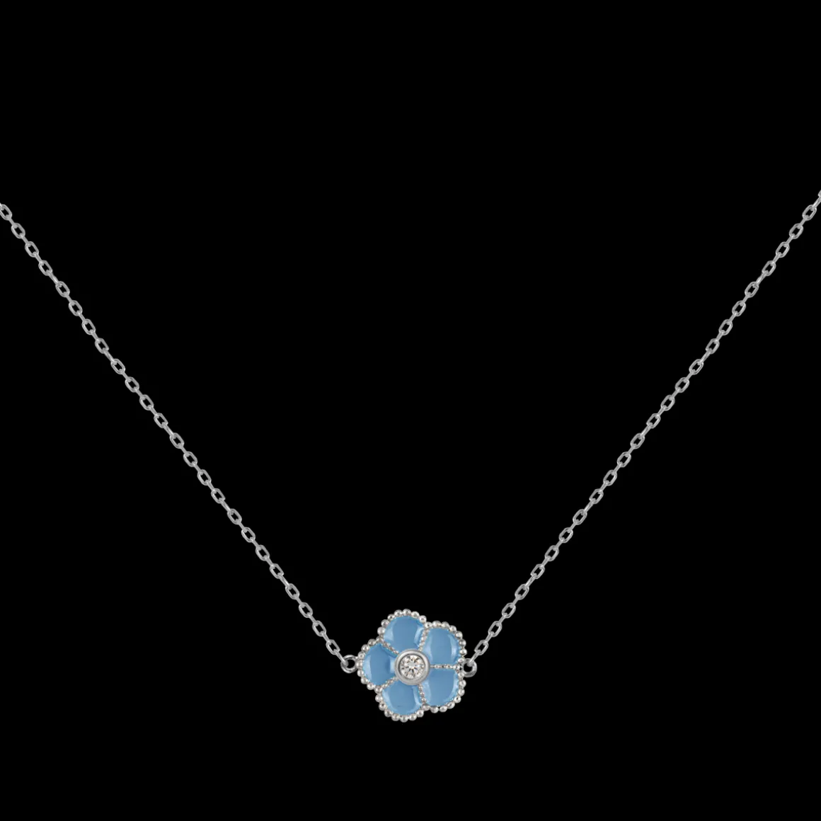 Jacques Lemans Kette "Blume" Sterlingsilber mit Emaille/Topas Outlet