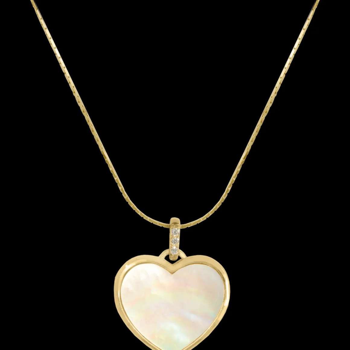 Jacques Lemans Kette "Herz" Sterlingsilber vergoldet mit Perlmutt/Topase Outlet