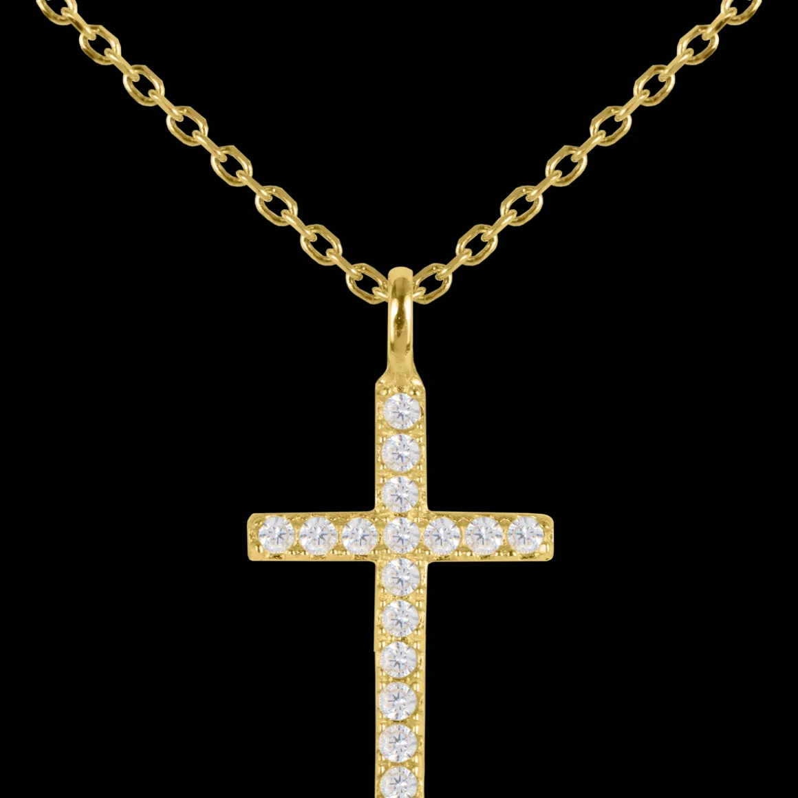 Jacques Lemans Kette "Kreuz" Sterlingsilber vergoldet mit Topasen Cheap