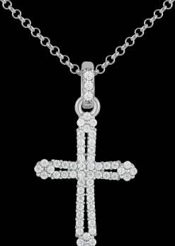 Jacques Lemans Kette "Kreuz" Sterlingsilber mit Topasen New