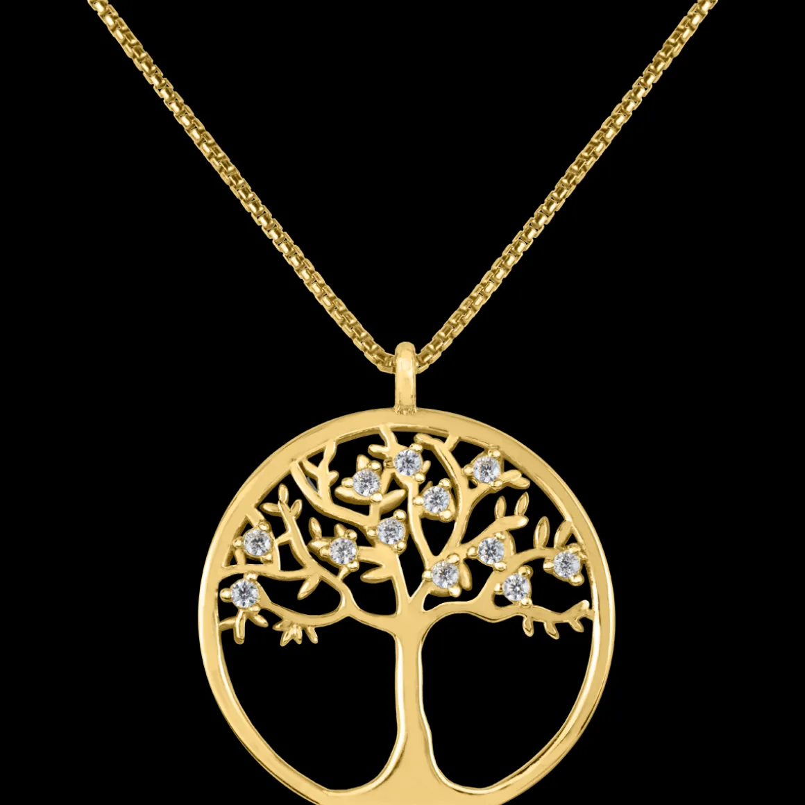 Jacques Lemans Kette "Lebensbaum" Sterlingsilber vergoldet mit Topasen Flash Sale