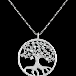 Jacques Lemans Kette "Lebensbaum" Sterlingsilber mit Topasen Cheap