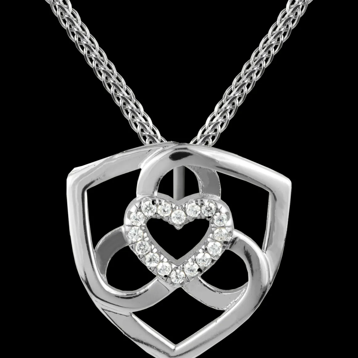 Jacques Lemans Kette Sterlingsilber mit weißen Topas Edelsteinen Fashion