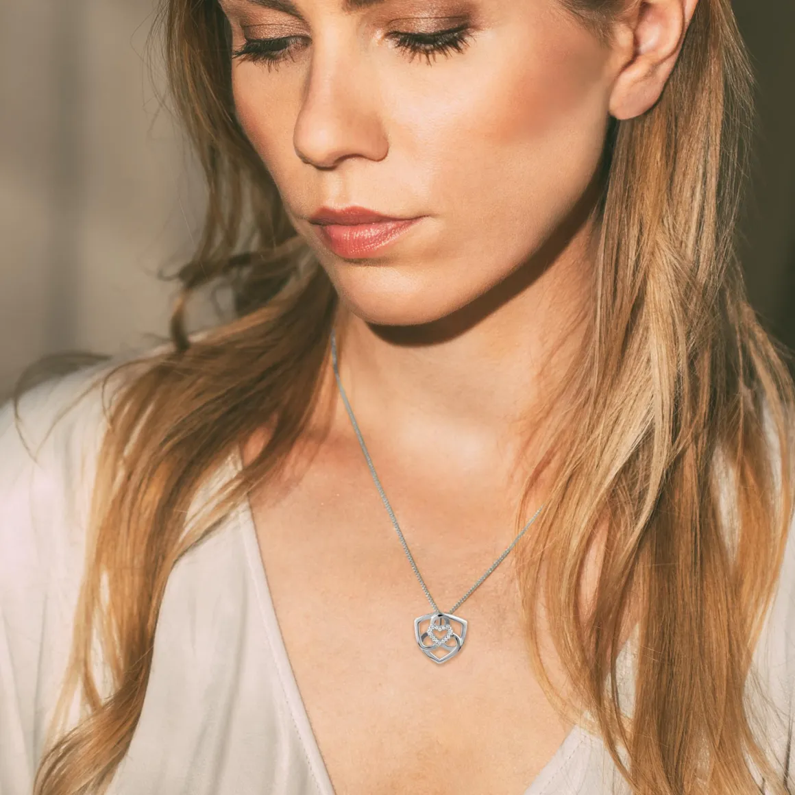 Jacques Lemans Kette Sterlingsilber mit weißen Topas Edelsteinen Fashion