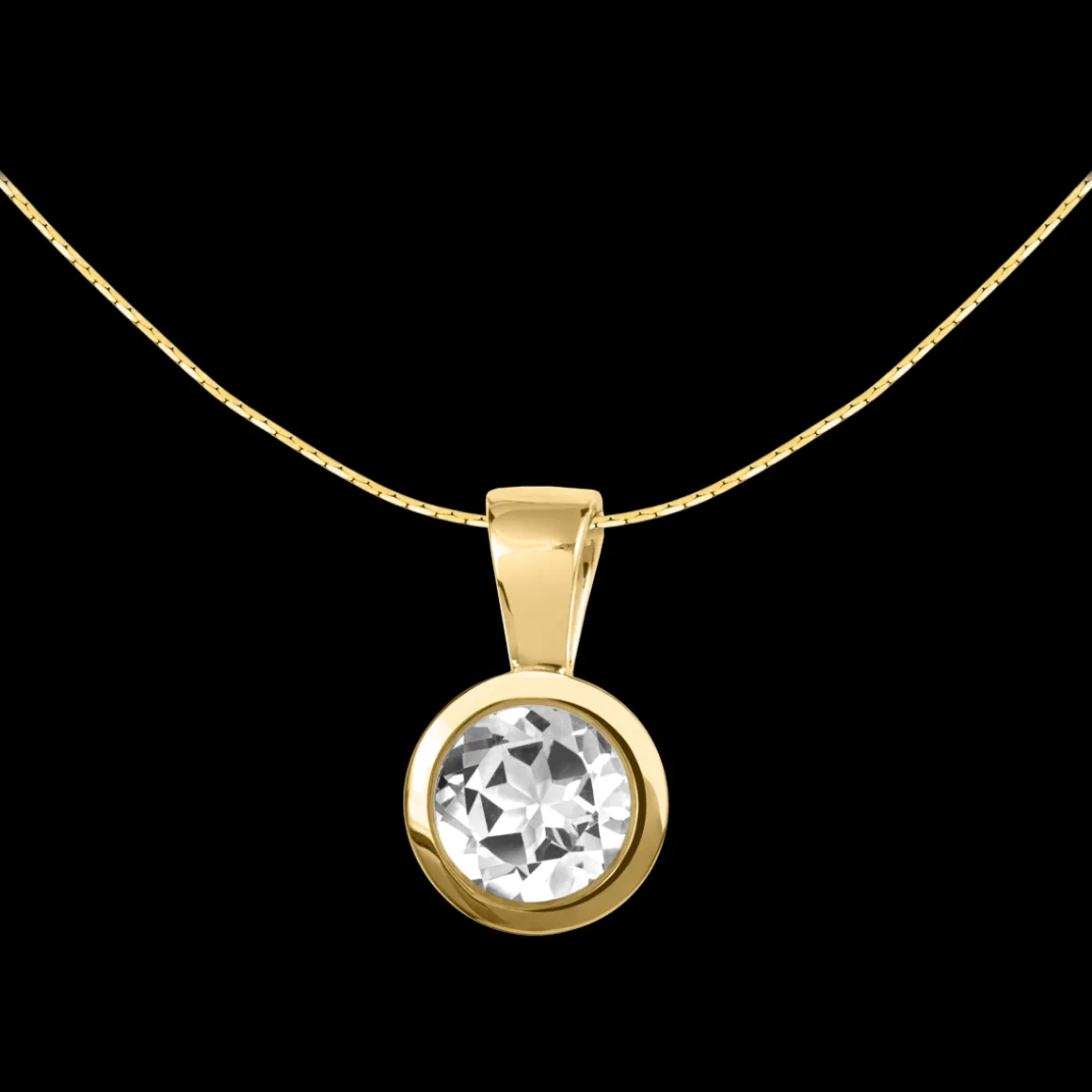 Jacques Lemans Kette Sterlingsilber vergoldet mit White Topaz New