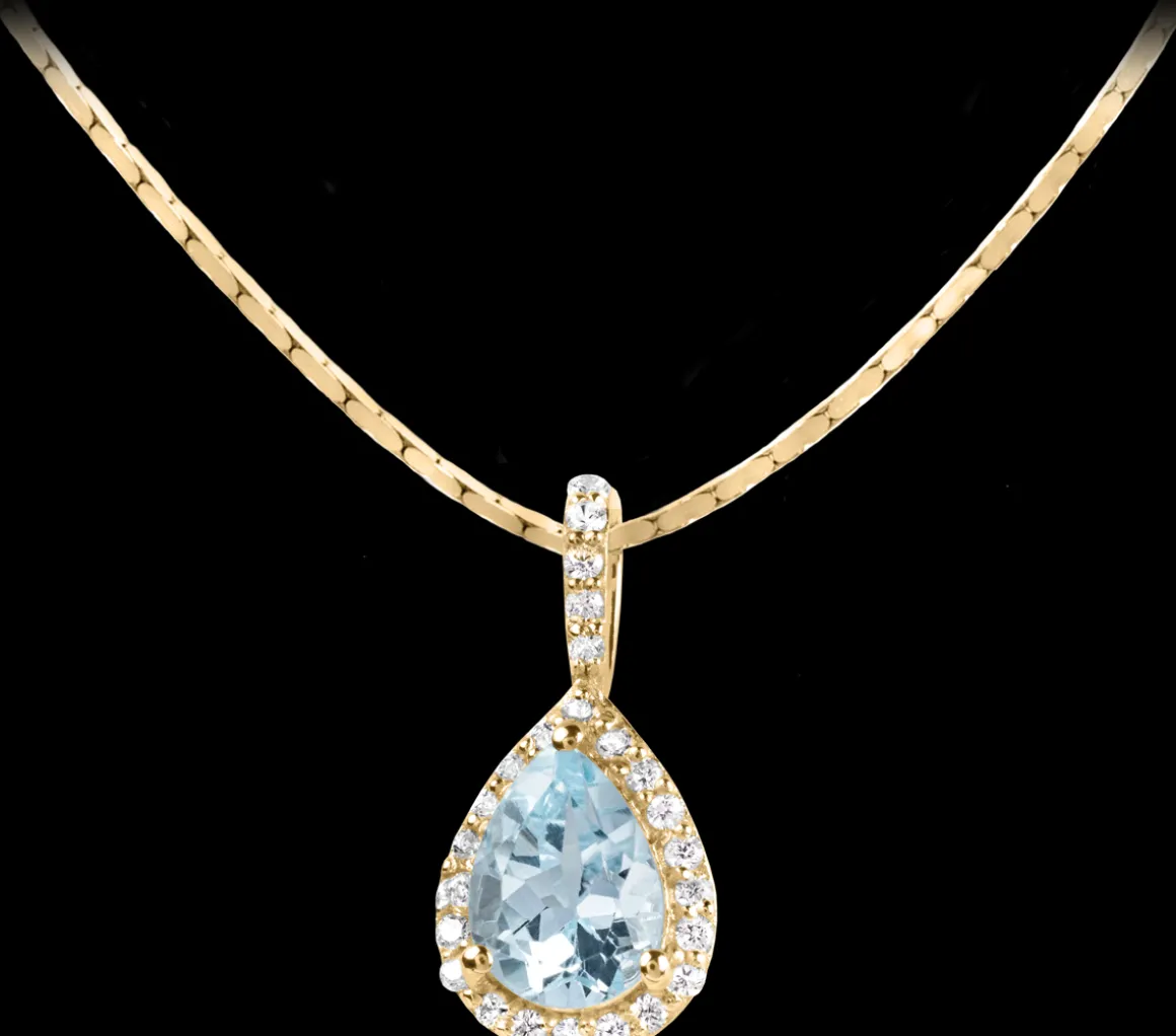 Jacques Lemans Kette Sterlingsilber vergoldet mit Sky Blue Topaz Best Sale