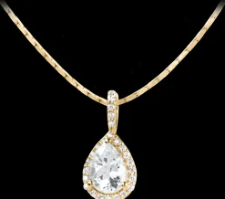 Jacques Lemans Kette Sterlingsilber vergoldet mit White Topas Clearance