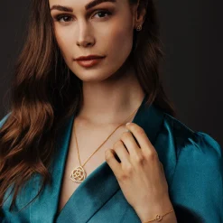 Jacques Lemans Kette Sterlingsilber vergoldet mit weißen Topas Edelsteinen Flash Sale