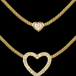 Jacques Lemans Kette Sterlingsilber vergoldet mit weißen Topas Edelsteinen Clearance