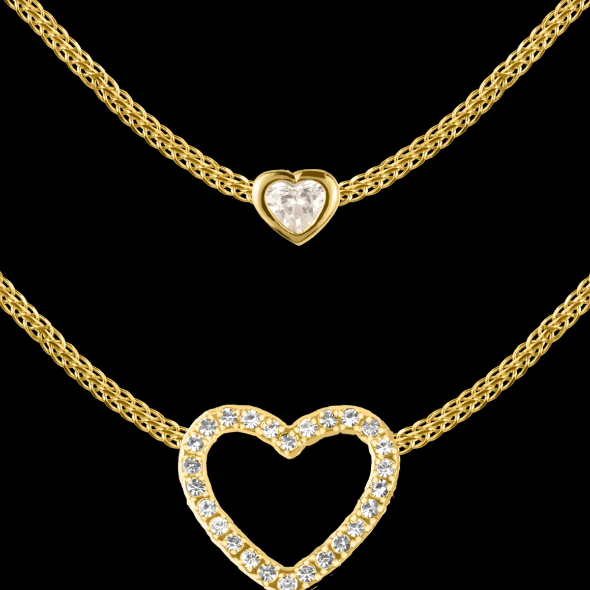 Jacques Lemans Kette Sterlingsilber vergoldet mit weißen Topas Edelsteinen Clearance