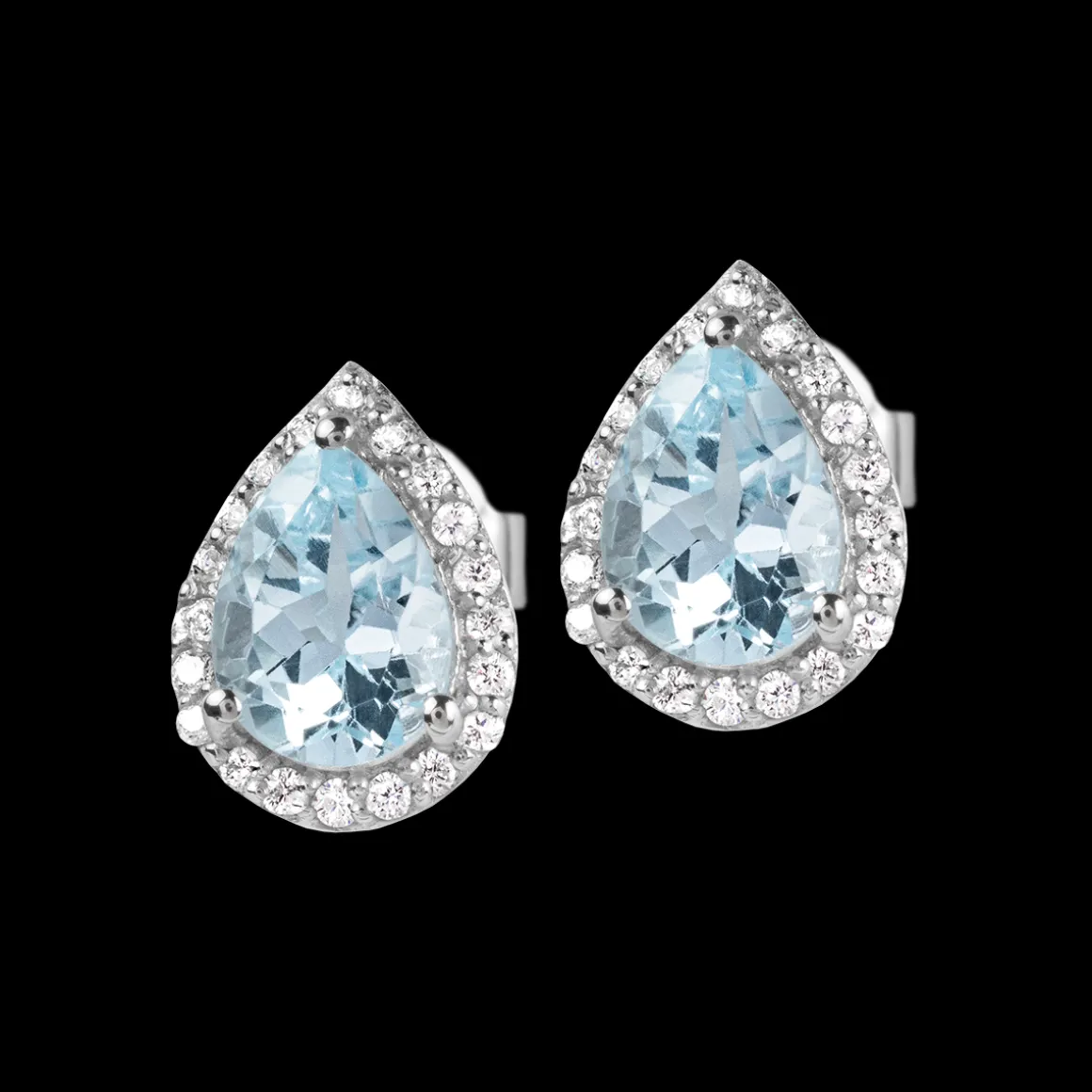 Jacques Lemans Ohrstecker Sterlingsilber mit Sky Blue Topaz Hot