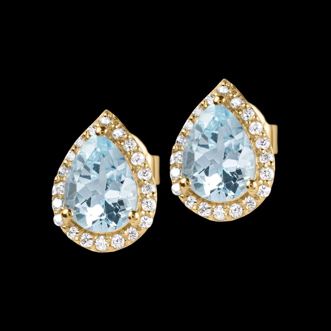 Jacques Lemans Ohrstecker Sterlingsilber vergoldet mit Sky Blue Topaz Store