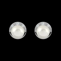 Jacques Lemans Ohrstecker Sterlingsilber mit weißem Topas & Perle Clearance