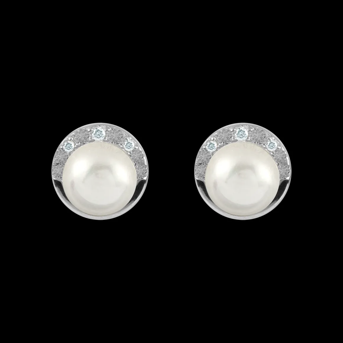 Jacques Lemans Ohrstecker Sterlingsilber mit weißem Topas & Perle Clearance