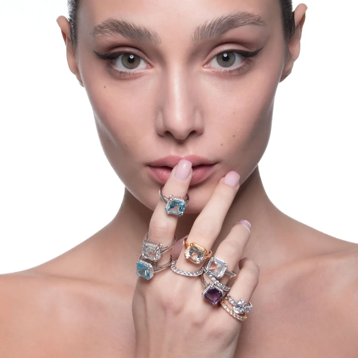 Jacques Lemans Ring Sterlingsilber mit White Topas Flash Sale