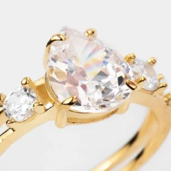 Jacques Lemans Ring Sterlingsilber vergoldet mit Topasen Sale