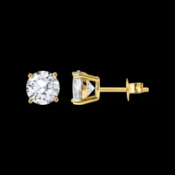 Jacques Lemans Solitär Ohrstecker Sterlingsilber vergoldet mit Topas 8mm Flash Sale