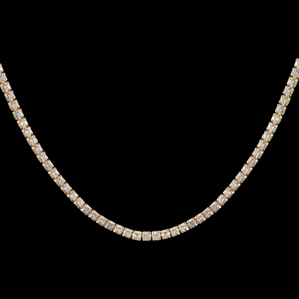 Jacques Lemans Tennis Kette Sterlingsilber vergoldet mit Topasen Fashion